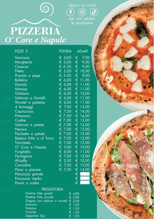 LISTINO PIZZE CLASSICHE